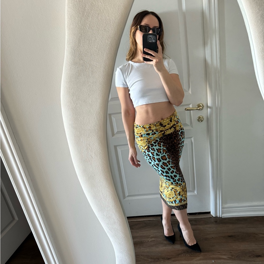 Fendace (Fendi x Versace collab) silk printed skirt